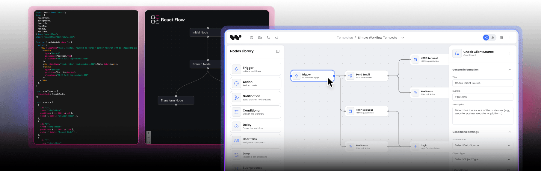 Zdjęcie/wideo: React Flow kontra Logic Forms SDK